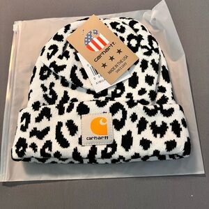 Carhartt Black and White Animal Print Beanie